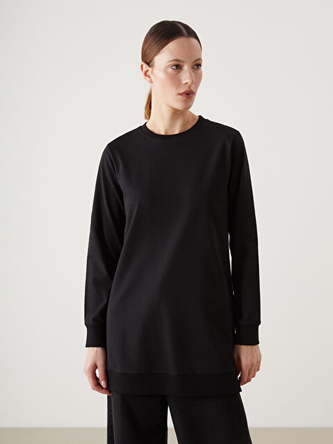 LCW Modest Bisiklet Yaka Kadın Sweatshirt Tunik - S5HD29Z8-CVL