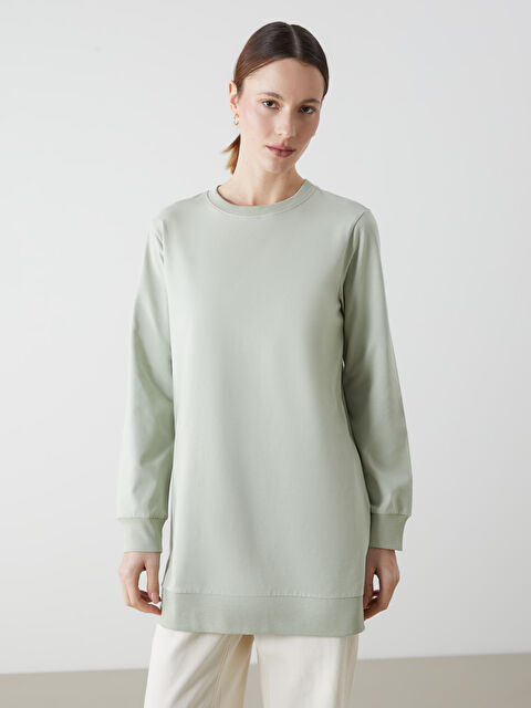 LCW Modest Bisiklet Yaka Kadın Sweatshirt Tunik - S5HD29Z8-GMG