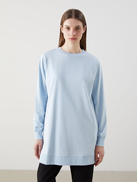 LCW Modest Bisiklet Yaka Kadın Sweatshirt Tunik - S5HD29Z8-QXL