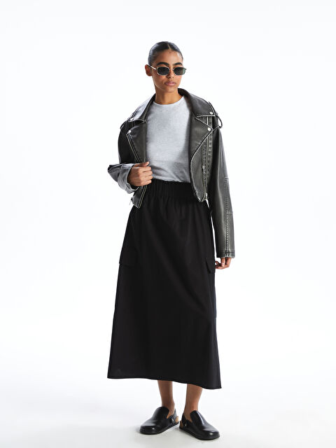 XSIDE Beli Lastikli Poplin Kadın Etek - S5HD44Z8-CVL