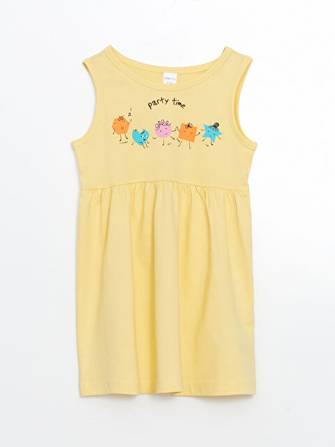 LCW ECO Bisiklet Yaka Çiçekli Kız Çocuk Elbise - S5HD47Z1-FSR