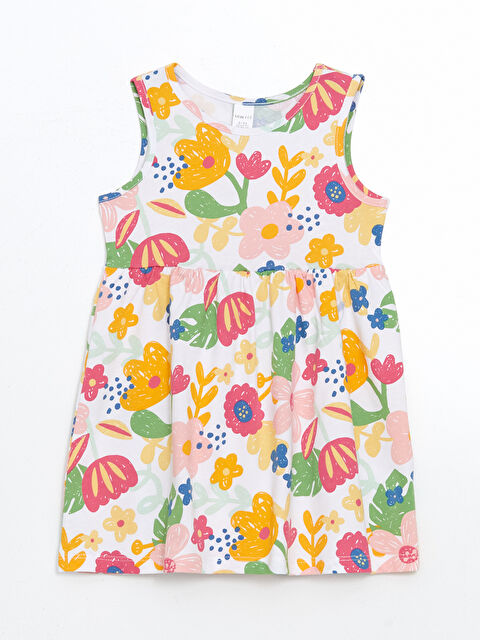 LCW ECO Bisiklet Yaka Çiçekli Kız Çocuk Elbise - S5HD48Z1-LT4
