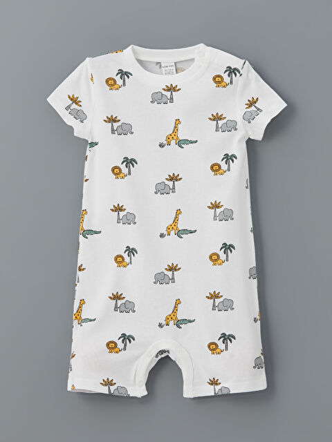 LCW baby Bisiklet Yaka Baskılı Pamuklu Erkek Bebek Tulum - S5HD50Z1-LU8