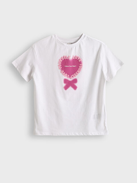 LCW Kids تيشيرت مطبوع بياقة دائرية - S5HE66Z4-FFB