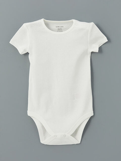 LCW baby Bisiklet Yaka Basic Kız Bebek Çıtçıtlı Body - S5HF63Z1-FDU