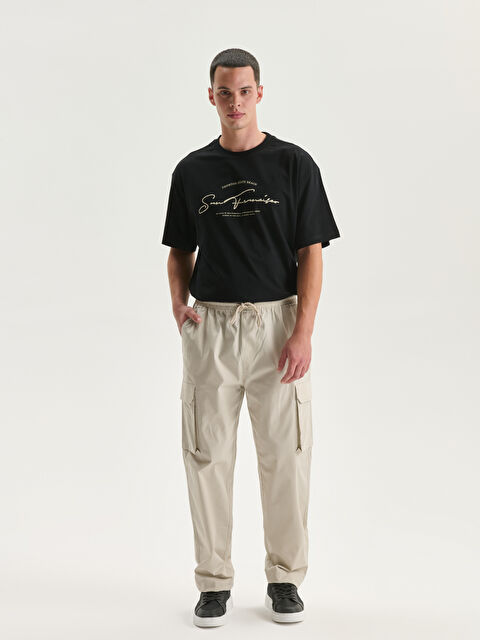 XSIDE Loose Fit Poplin Men's Cargo Trousers - S5HF69Z8-RST