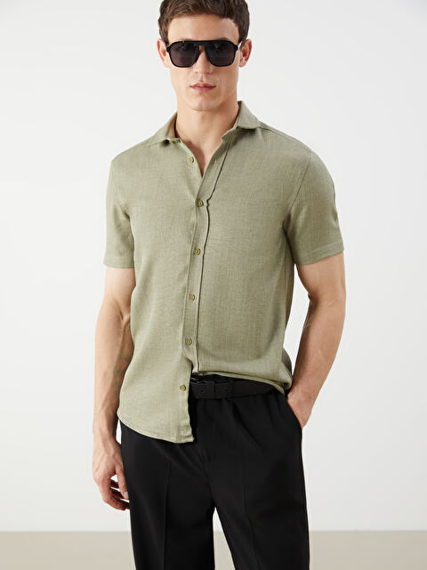 LCW Vision Regular Fit Short Sleeve Men's Shirt - S5HG63Z8-S3L