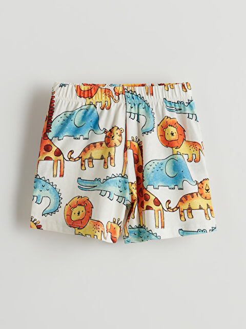 LCW baby Hayvan Baskılı Erkek Bebek Şort