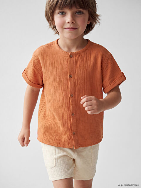 LCW Kids Basic Erkek Çocuk Gömlek ve Şort 2'li