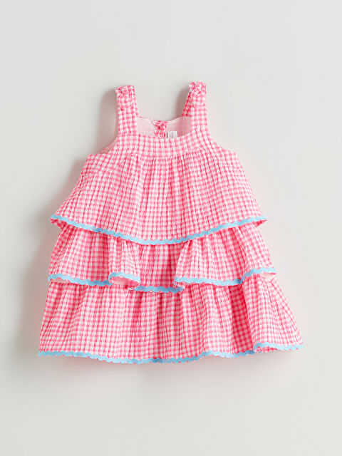 LCW Kids Ekose Kız Çocuk Keten Karışımlı Elbise - S5HH08Z1-LNQ