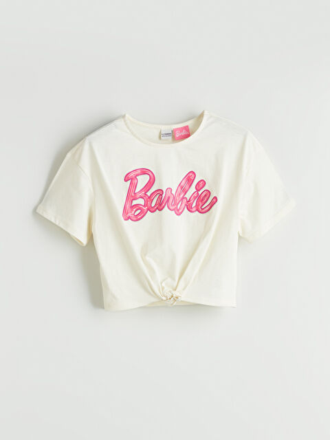 LCW Kids Majica sa okruglim izrezom Barbie štampana za devojčice - S5HH50Z4-R9J