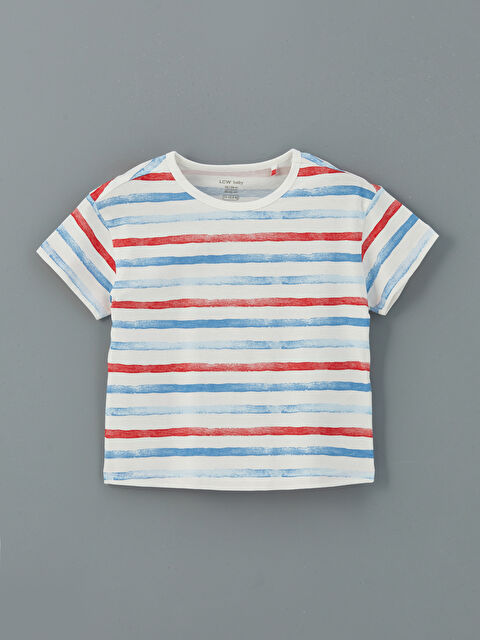 LCW baby Beli Lastikli Çizgili Erkek Bebek Pijama Üst - S5HH52Z1-LRA