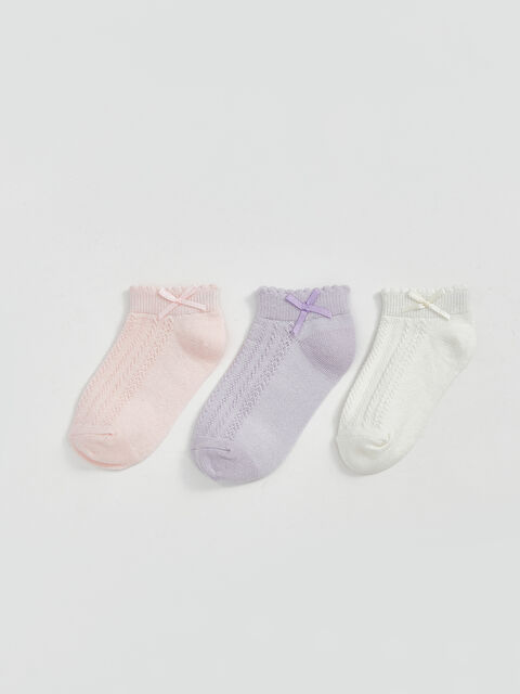 LCW baby Baby Girls' Trainer Socks with Ribbon Detail 3-Pack - S5HI19Z1-SBX