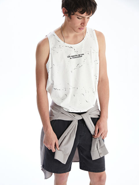 XSIDE Printed Crew Neck Men's Sleeveless T-Shirt - S5HI25Z8-R9J