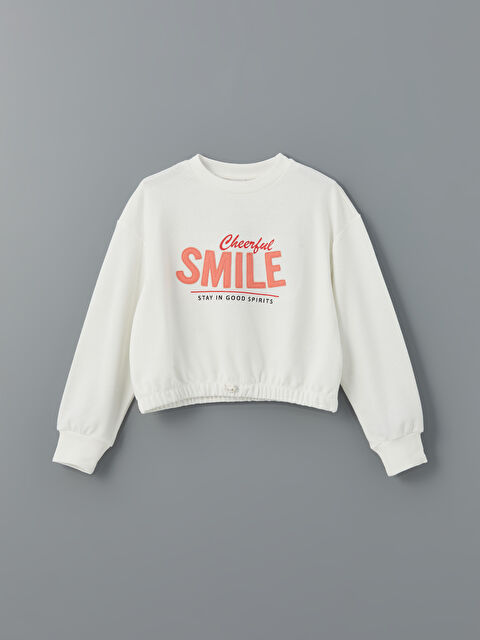 LCW Kids Bisiklet Yaka Kız Çocuk Sweatshirt - S5HI42Z4-R9J