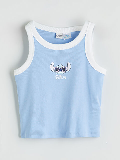 LCW Kids Bisiklet Yaka Stitch Baskılı Kız Çocuk Atlet - S5HJ10Z4-YTE