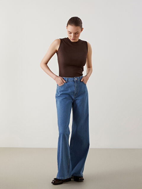 LCW Modest Wideleg Kadın Jean Pantolon - S5HJ37Z8-507