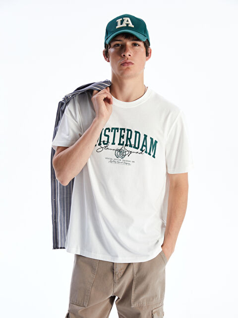 XSIDE Crew Neck Printed Jersey Men's T-Shirt - S5HJ41Z8-R9J