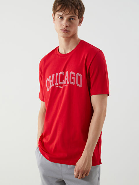 XSIDE Crew Neck Printed Jersey Men's T-Shirt - S5HJ51Z8-HPM