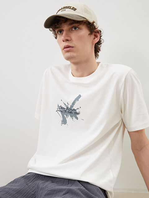 XSIDE Crew Neck Printed Jersey Men's T-Shirt - S5HJ68Z8-R9J