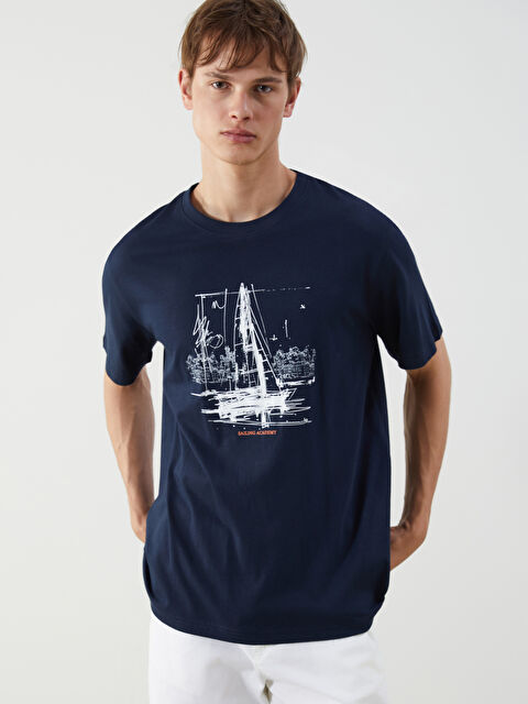 XSIDE Crew Neck Printed Jersey Men's T-Shirt - S5HJ94Z8-SJW