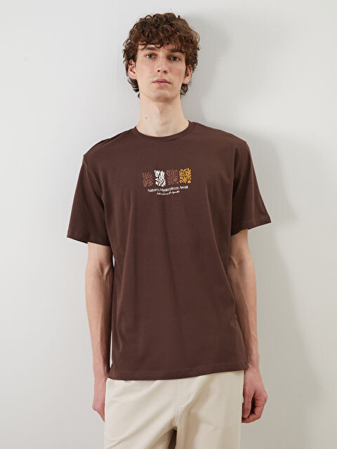 XSIDE Bisiklet Yaka Baskılı Penye Erkek Tişört - S5HK10Z8-VY8