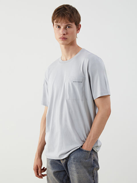 XSIDE Bisiklet Yaka Baskılı Penye Erkek Tişört - S5HK30Z8-Z4A