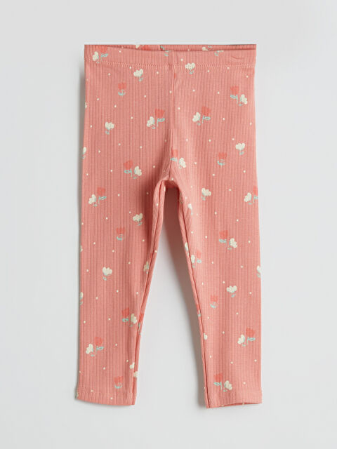 LCW baby Beli Lastikli Çiçekli Fitilli Kız Bebek Tayt