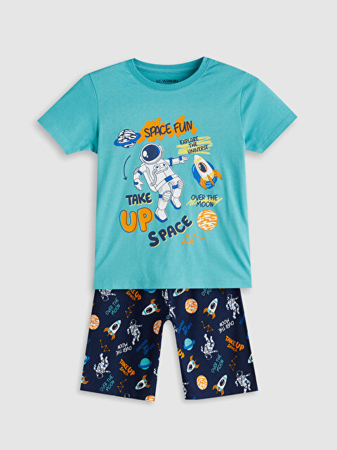 LCW Kids Baskılı Erkek Çocuk Şortlu Pijama Takımı - S5HM26Z1-GLU