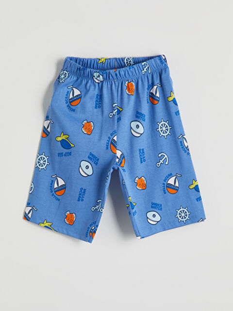 LCW Kids Beli Lastikli Yazı Baskılı Erkek Çocuk Pijama Şort - S5HM64Z1-LQQ