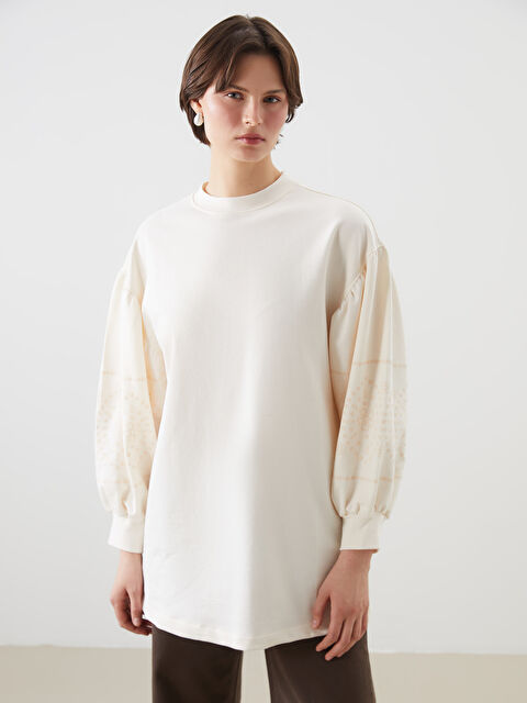 LCWAIKIKI Classic Crew Neck Patterned Women's Sweatshirt Tunic - S5HN01Z8-FRC