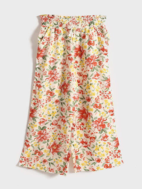 LCW Kids Girl's Capri with Elastic Waist Pattern