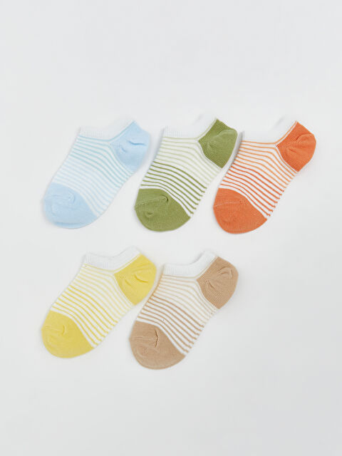 LCW ECO Çizgili Erkek Bebek Patik Çorap 5'li - S5HP05Z1-M95