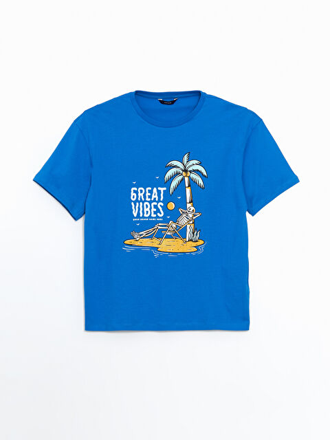 LCW ECO Bisiklet Yaka Baskılı Penye Erkek Tişört - S5HP83Z8-HFU