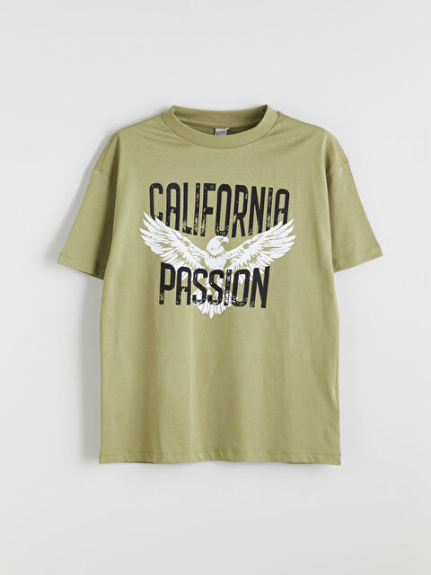LCW Kids Crew Neck California Printed Boys' T-Shirt - S5HQ20Z4-GDM