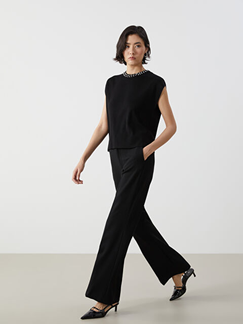 LCW Vision Standart Fit İspanyol Paça Kadın Pantolon - S5HQ37Z8-CVL