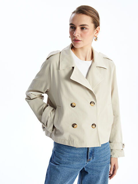 LCWAIKIKI Classic Ceket Yaka Kadın Trençkot - S5HQ85Z8-CT2