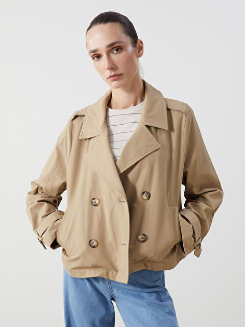 LCWAIKIKI Classic Ceket Yaka Kadın Trençkot - S5HQ85Z8-Z3D