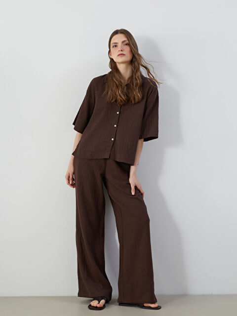 LCW Vision Beli Lastikli Dokulu Kadın Pantolon - S5HR29Z8-CTC