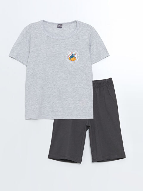 LCW ECO Bisiklet Yaka Erkek Çocuk Şortlu Pijama Takımı - S5HS27Z4-CT3