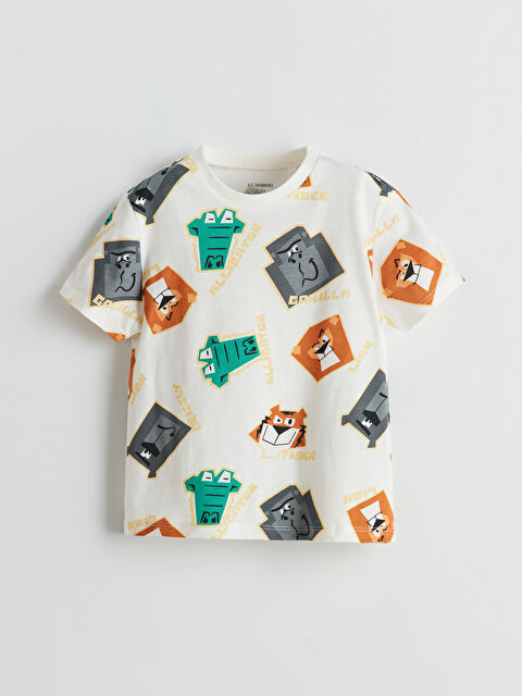 LCW Kids Bisiklet Yaka Baskılı Erkek Çocuk Tişört - S5HT23Z1-LQA