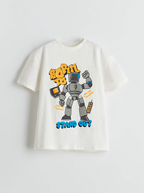 LCW Kids Bisiklet Yaka Baskılı Erkek Çocuk Tişört - S5HT37Z1-R9J