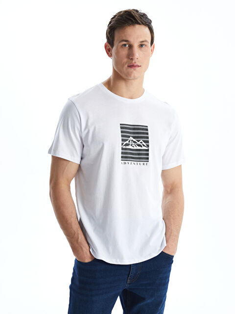 LCW ECO Bisiklet Yaka Kısa Kollu Baskılı Penye Erkek Tişört - S5HT56Z8-J5E