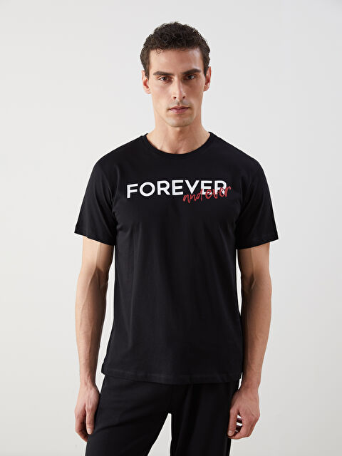 LCW ECO Bisiklet Yaka Kısa Kollu Baskılı Penye Erkek Tişört - S5HT73Z8-CVL