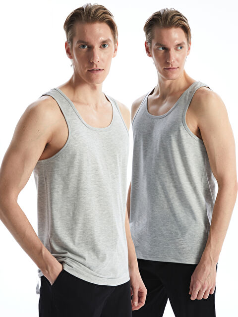 LCW ECO U Neck Jersey Men's Vest 2 Pack - S5HU08Z8-CT3