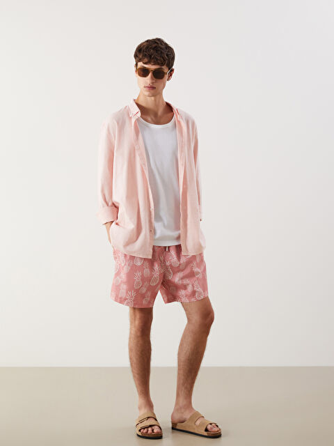 LCW ECO Kısa Boy Desenli Erkek Deniz Şortu - S5HU66Z8-LT4