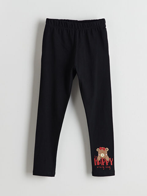 LCW ECO Beli Lastikli Baskılı Kız Çocuk Tayt - S5HU94Z1-CVL