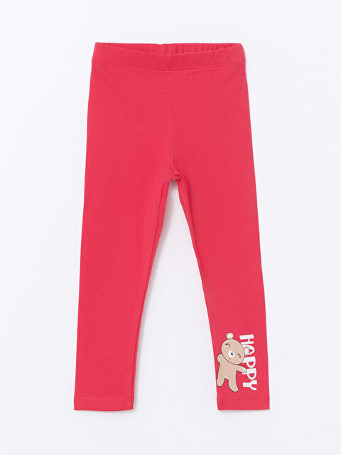 LCW ECO Beli Lastikli Baskılı Kız Çocuk Tayt - S5HU94Z1-HBL