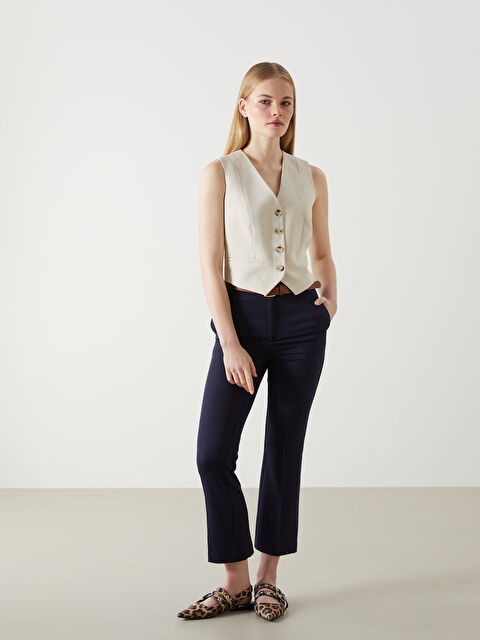 LCW Vision Beli Kemerli Dar Fit Kadın Pantolon - S5HV11Z8-Z4C