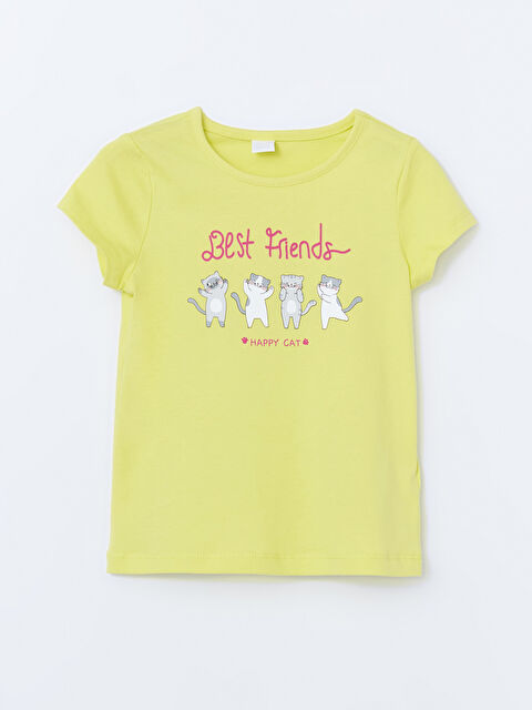 LCW ECO Crew Neck Short Sleeve Girls' T-Shirt - S5HV29Z1-QW7